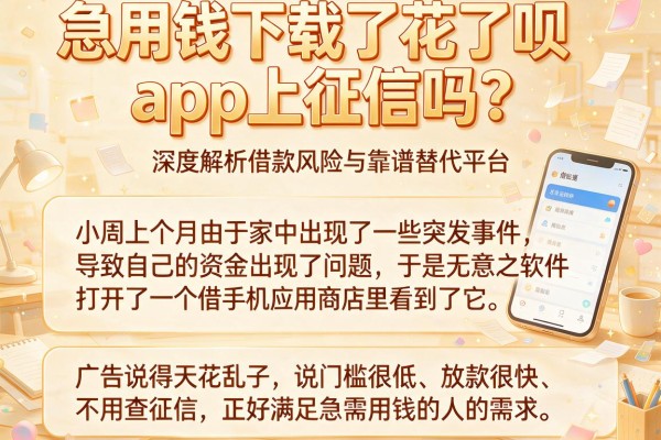 急用钱下载了花了呗app上征信吗？深度解析借款风险与靠谱替代平台