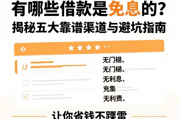有哪些借款是免息的？揭秘五大靠谱渠道与避坑指南，让你省钱不踩雷