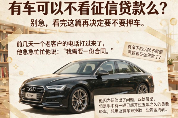 有车可以不看征信贷款么？别急，看完这篇再决定要不要押车