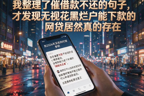 我整理了催借款不还的句子，才发现无视花黑烂户能下款的网贷居然真的存在