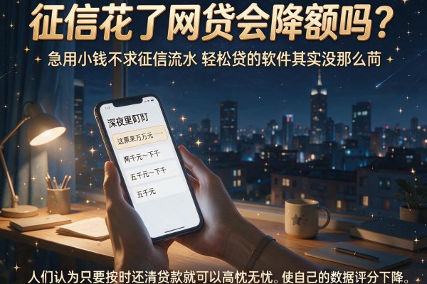征信花了网贷会降额吗？急用小钱不求征信流水轻松贷的软件其实没那么神