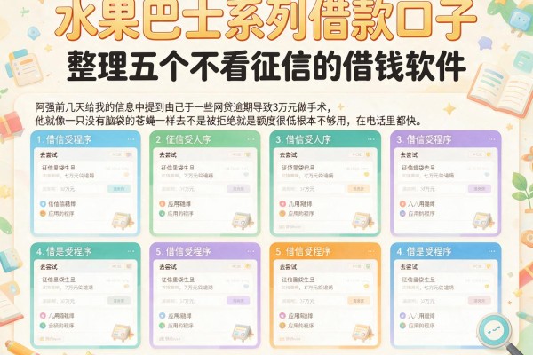 水果巴士系列借款口子，整理五个不看征信的借钱软件