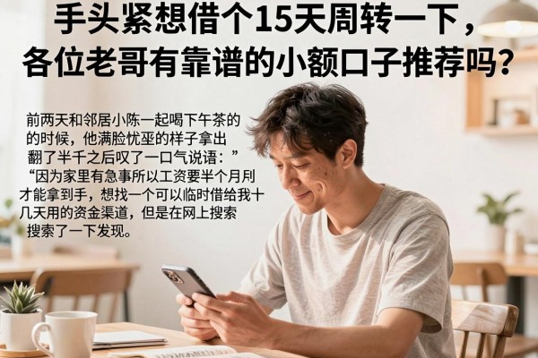 手头紧想借个15天周转一下，各位老哥有靠谱的小额口子推荐吗？
