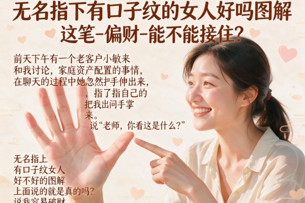 无名指下有口子纹的女人好吗图解：这笔-偏财-能不能接住？