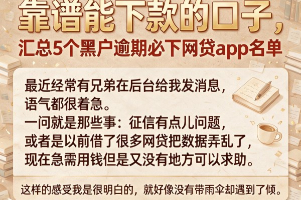 靠谱能下款的口子，汇总5个黑户逾期必下网贷app名单