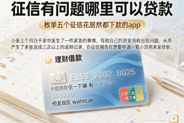征信有问题哪里可以贷款，枚举五个征信花居然都下款的app
