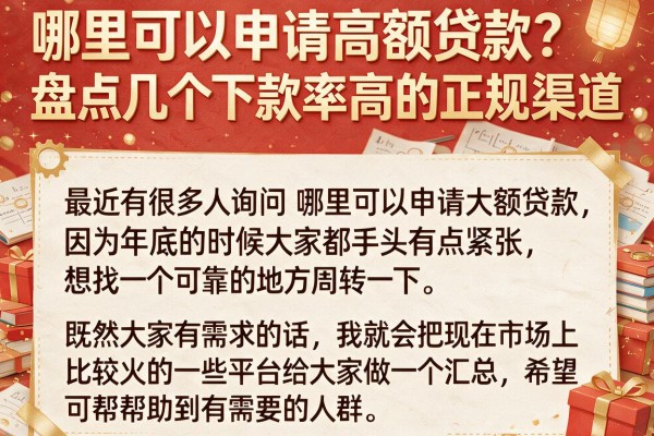 哪里可以申请高额贷款？盘点几个下款率高的正规渠道