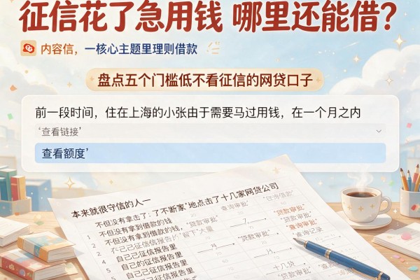 征信花了急用钱哪里还能借？盘点五个门槛低不看征信的网贷口子