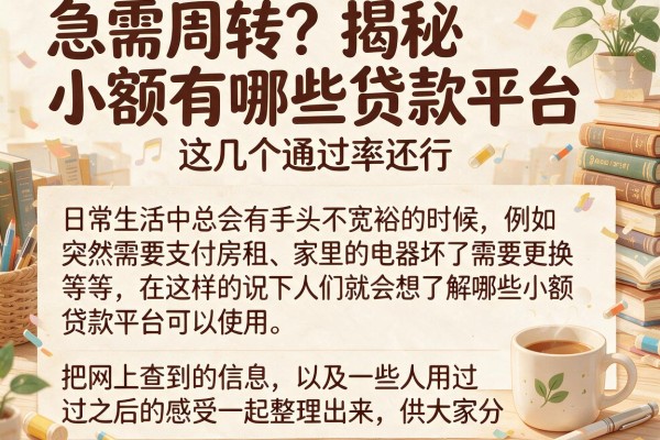 急需周转？揭秘小额有哪些贷款平台，这几个通过率还行