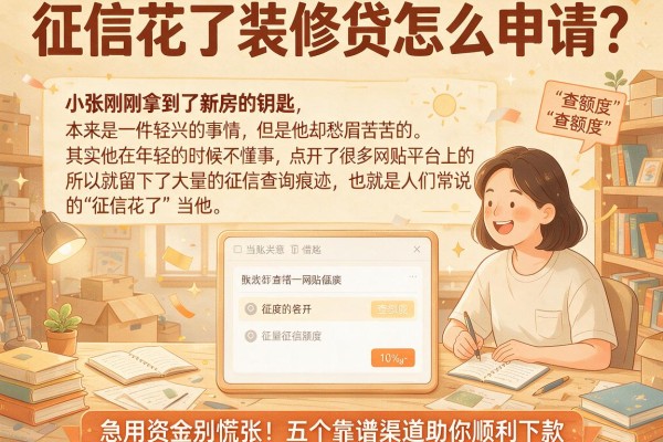 征信花了装修贷怎么申请？急用资金别慌张，五个靠谱渠道助你顺利下款