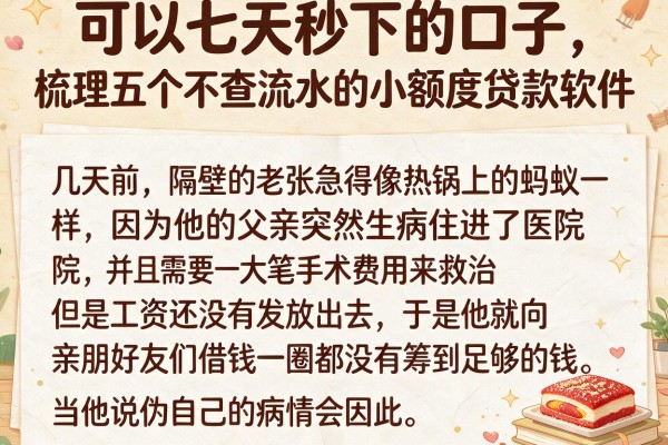 可以七天秒下的口子，梳理五个不查流水的小额度贷款软件