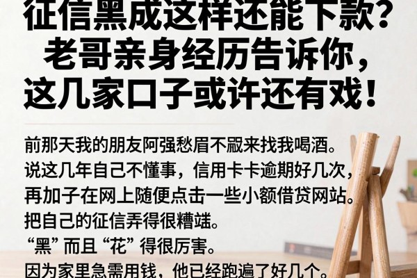 征信黑成这样还能下款？老哥亲身经历告诉你，这几家口子或许还有戏！