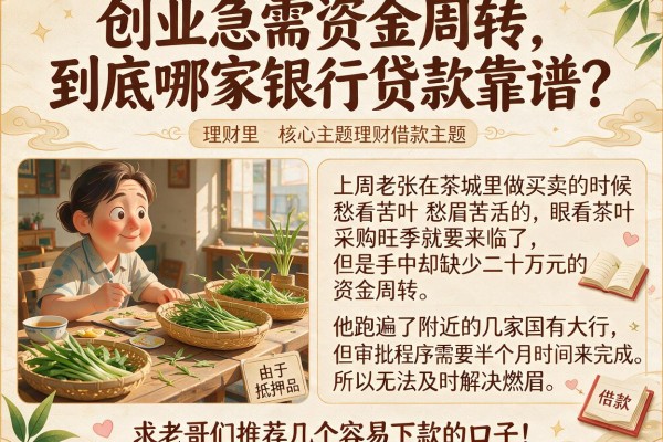 创业急需资金周转，到底哪家银行贷款靠谱？求老哥们推荐几个容易下款的口子！