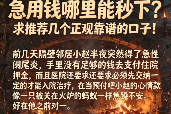急用钱哪里能秒下？求推荐几个正规靠谱的口子！