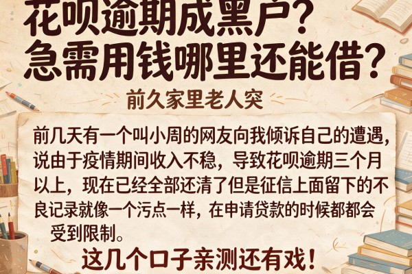 花呗逾期成黑户？急需用钱哪里还能借？这几个口子亲测还有戏！