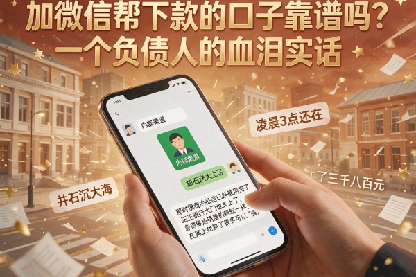 加微信帮下款的口子靠谱吗？一个负债人的血泪实话