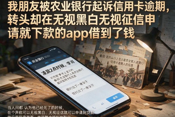 我朋友被农业银行起诉信用卡逾期,转头却在无视黑白无视征信申请就下款的app借到了钱
