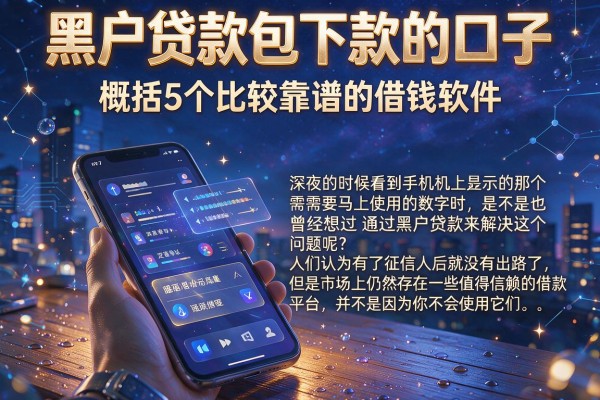 黑户贷款包下款的口子，概括5个比较靠谱的借钱软件