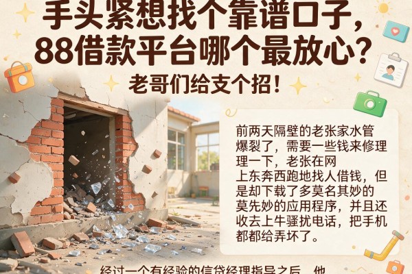 手头紧想找个靠谱口子，88借款平台哪个最放心？老哥们给支个招！