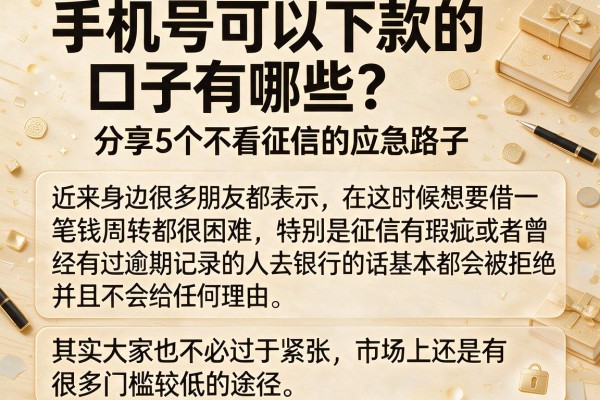手机号可以下款的口子有哪些？分享5个不看征信的应急路子