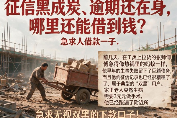 征信黑成炭、逾期还在身，哪里还能借到钱？急求无视双黑的下款口子！