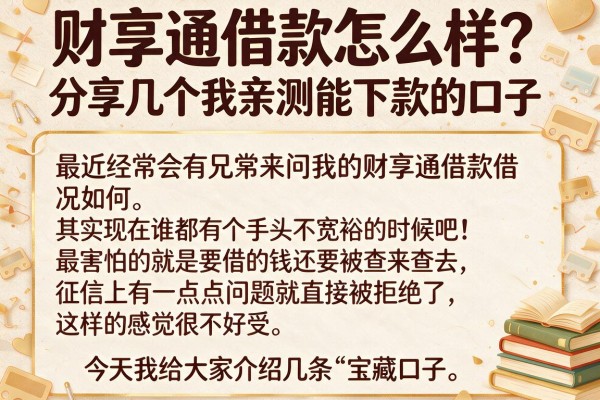 财享通借款怎么样？分享几个我亲测能下款的口子