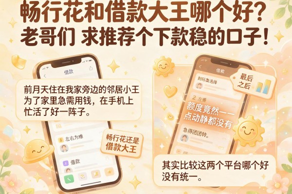 畅行花和借款大王哪个好？老哥们求推荐个下款稳的口子！