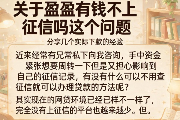 关于盈盈有钱不上征信吗这个问题，分享几个实际下款的经验