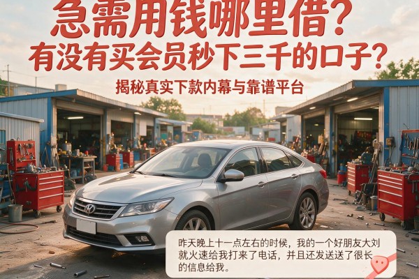 急需用钱哪里借？有没有买会员秒下三千的口子？揭秘真实下款内幕与靠谱平台