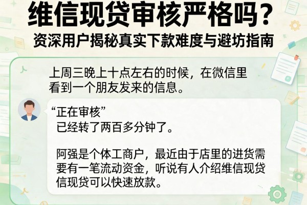 维信现贷审核严格吗?资深用户揭秘真实下款难度与避坑指南