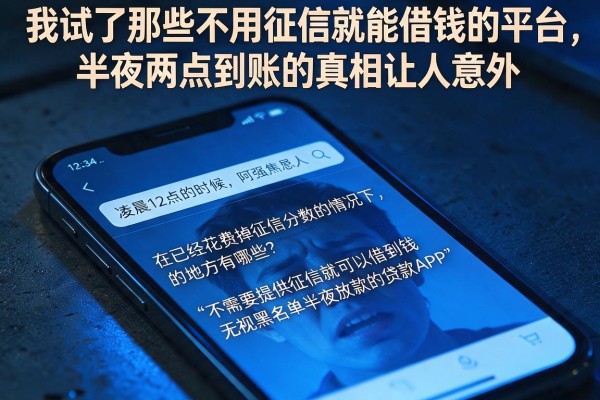 我试了那些不用征信就能借钱的平台，半夜两点到账的真相让人意外