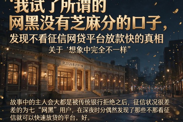 我试了所谓的网黑没有芝麻分的口子，发现不看征信网贷平台放款快的真相和想象中完全不一样