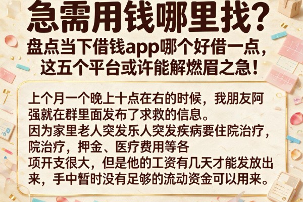 急需用钱哪里找?盘点当下借钱app哪个好借一点,这五个平台或许能解燃眉之急!