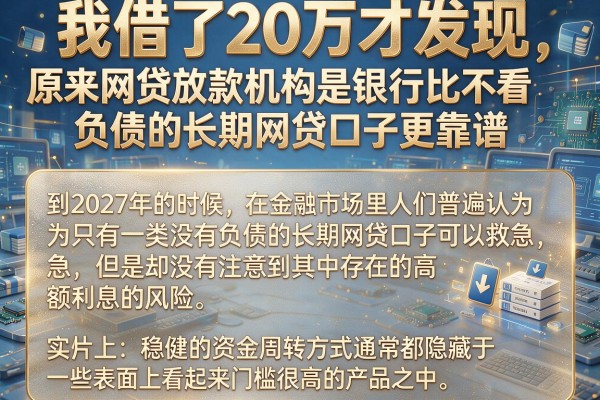 我借了20万才发现，原来网贷放款机构是银行比不看负债的长期网贷口子更靠谱