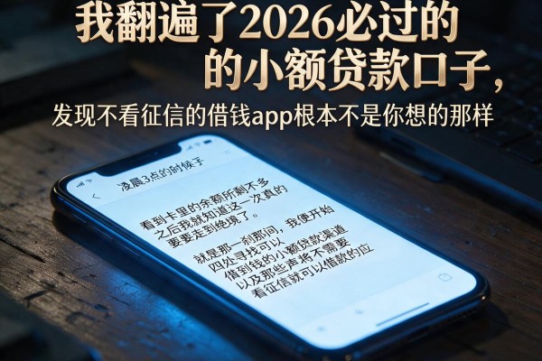 我翻遍了2026必过的小额贷款口子，发现不看征信的借钱app根本不是你想的那样