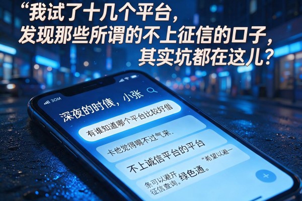 我试了十几个平台，发现那些所谓的不上征信的口子，其实坑都在这儿