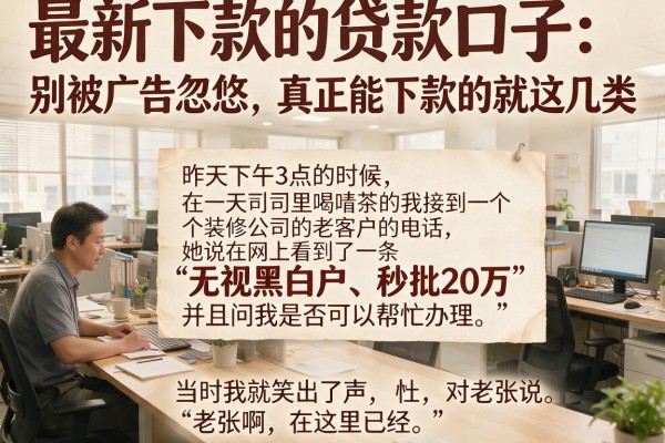 最新下款的贷款口子：别被广告忽悠，真正能下款的就这几类