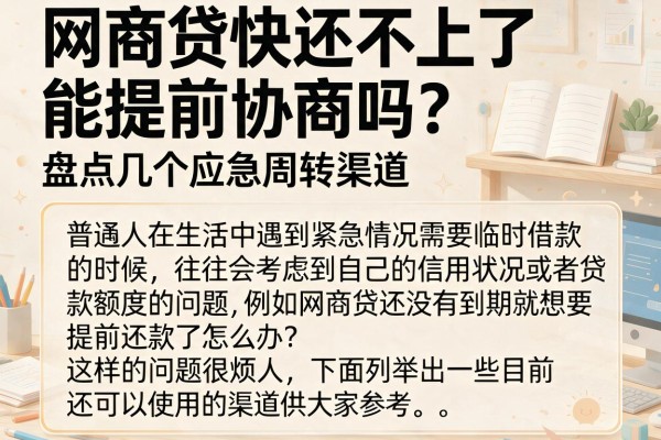 网商贷快还不上了能提前协商吗？盘点几个应急周转渠道