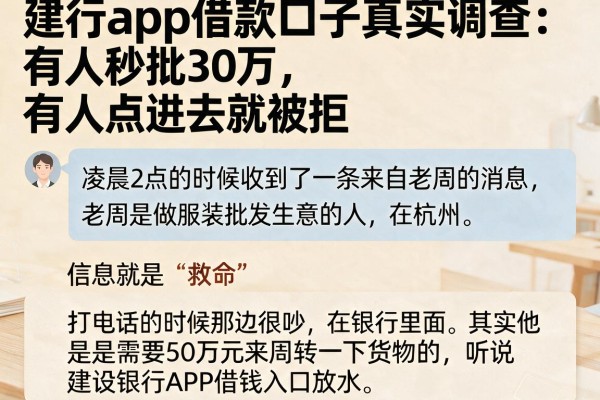 建行app借款口子真实调查：有人秒批30万，有人点进去就被拒