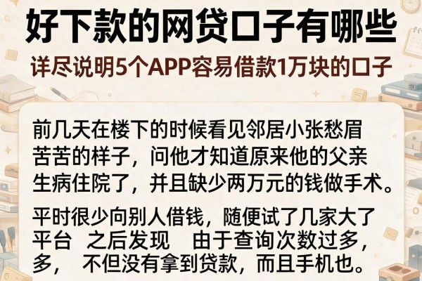 好下款的网贷口子有哪些，详尽说明5个APP容易借款1万块的口子