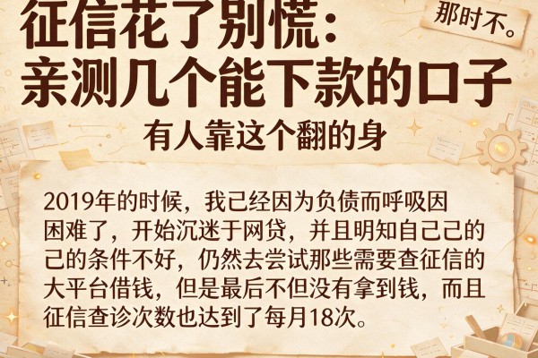 征信花了别慌：亲测几个能下款的口子，有人靠这个翻的身