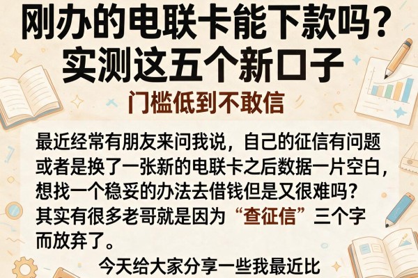刚办的电联卡能下款吗？实测这五个新口子，门槛低到不敢信
