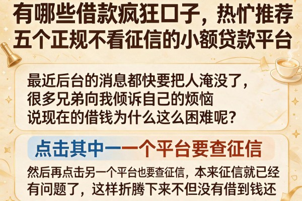有哪些借款疯狂口子，热忱推荐五个正规不看征信的小额贷款平台