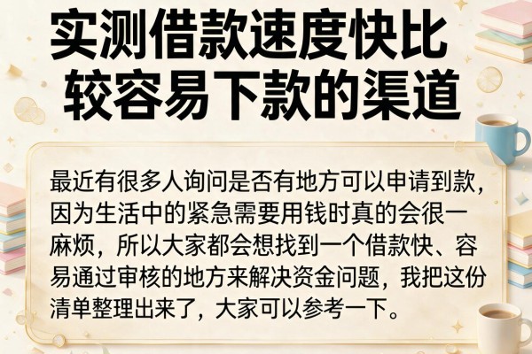 实测借款速度快比较容易下款的渠道，这几个下款率还可以