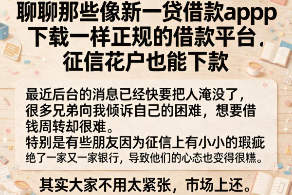 聊聊那些像新一贷借款app下载一样正规的借款平台，征信花户也能下款