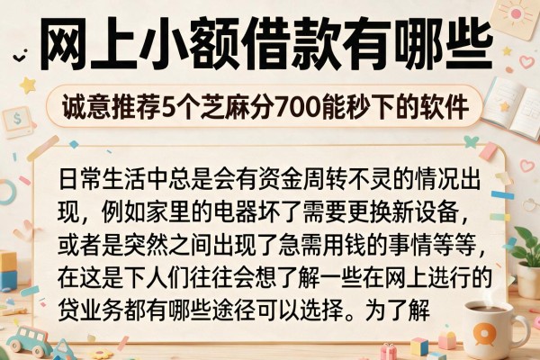 网上小额借款有哪些，诚意推荐5个芝麻分700能秒下的软件