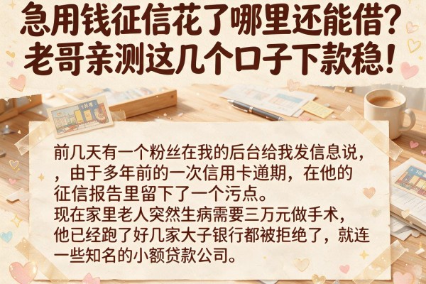 急用钱征信花了哪里还能借？老哥亲测这几个口子下款稳！