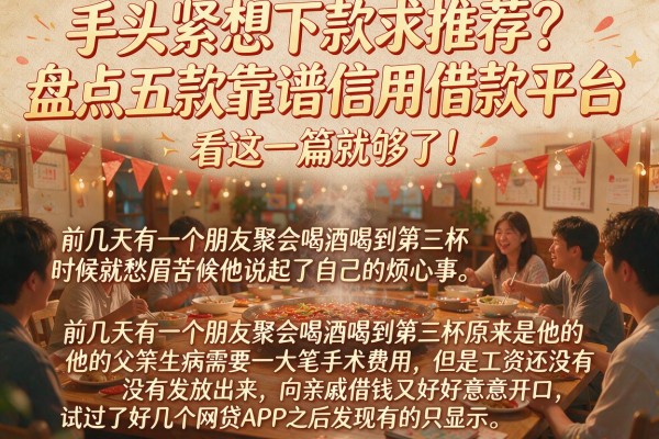 手头紧想下款求推荐?盘点五款靠谱信用借款平台,看这一篇就够了!