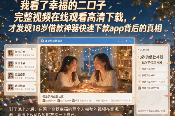 我看了幸福的二口子完整视频在线观看高清下载，才发现18岁借款神器快速下款app背后的真相