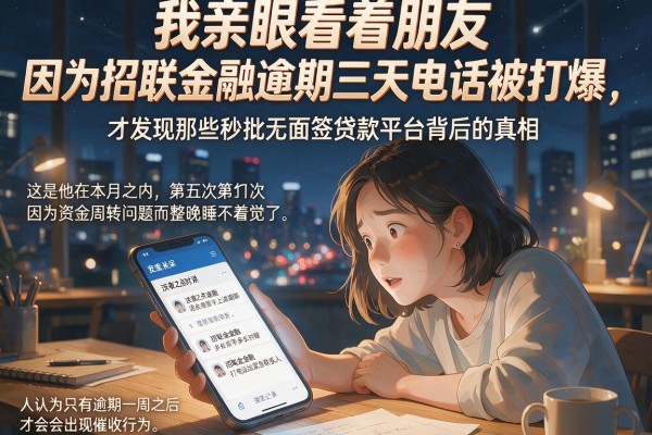 我亲眼看着朋友因为招联金融逾期三天电话被打爆,才发现那些秒批无面签贷款平台背后的真相